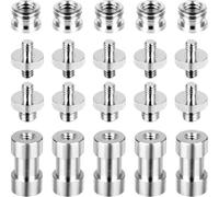20 PCS Camera Screws Mount Set 1/4 Inch and 3/8 Inch Threaded Converter Screws Adapter Flash Shoe Mount for DSLR Camera/Tripod/Monopod/Ballhead/Flash Light/Quick Release Plate