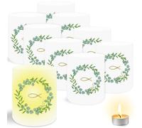 20 Pcs Candle Light Sleeve Tubes Fish Tea Lights Cover, Fish Shape Tea Light Candle Cover, Suitable for Holy Communion Table Decoration, Dinner Party Lantern Decoration, Christening Confirmation