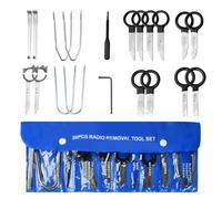20 PCS Car Radio Audio Removal Install Tool Kit, Universal Car Radio Removal Keys, CD Player Removal Tools, Professional Automotive Audio Stereo Tool Kit, Car Audio Removing Tools with Rubber Handle