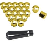 20 Pcs Car Wheel Nut Covers Caps Set for Volvo Xc60 For Hyundai Tucson For Audi A3 8p For Ford Mondeo, Anti-Theft Dust Rust Hexagonal Hub Bolt Screw Protection Cover,19mm-Gold