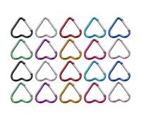 20 Pcs Carabiner,Hooks in Heart Shape Aluminium Carabiner,Colourful Carabiner Hook, Heart Shaped Keychain Clips,Spring Snap Hook Holder for Outdoor Traveling Walking, Camping, Fishing