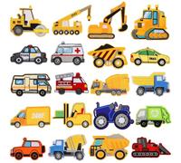 20 Pcs Cars Iron on Patches Engineering Vehicle Embroidered Patches | Car Truck Applique Patches Sew on Patches for Clothes Jeans Jackets Bags Backpacks Hats DIY Accessories
