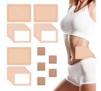 20 Pcs Caster Oil Pack Wrap Kit, Castor Oil Patches, for Liver Detox Aid Sleep Highly Absorbent Self-Adhesive Castor Wrap Organic Cotton, No Wash Easy to Use Anti-Seepage