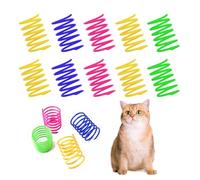 20 Pcs Cat Spring Toys, Kitten Colorful/Plastic Coil Spiral Springs Interactive Cat Toys, Recycled Toys for Cats Bouncing Play Training Fun Gift for Cats