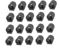 20 Pcs Chair Foot Floor Glides Single Prong U-Shape Caps 19mm/0.75" Dia (Black)