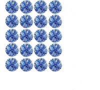 20 PCS Cheerleading Pom Poms, 25cm Cheerleader Pompoms with Baton Handle Cheering Squad Pompoms for School Dance Sports Team Spirit Cheering (Blue+Silver)