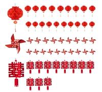 20 PCS Chinese New Year Decorations 2026 Chinese New Year Lanterns Foldable Red Paper Lantern 20 PCS Red Windmill Chinese's New's Year's Spring Festival Party Outdoors Decorations Lantern Festival