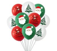 20 Pcs Christmas Latex Balloons Party Decorative for Season | Printed Christmas Elements, Bright Natural Colours, DIY Wall Decor, Photo Booth Background for Offices and Parties