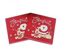 20 Pcs Christmas Napkins Paper,Disposable Christmas Serviettes,Santa Reindeer Snowflak Napkins Paper for Merry Xmas Table Decorations 33x33CM