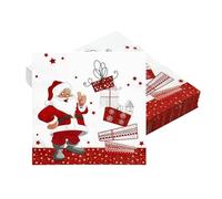 20 Pcs Christmas Napkins Paper, Napkins Christmas Santa, Soft Disposable Table Decoration, Bulk Dinner Party, Decoupage Luxury Personalised Fiesta New Feel