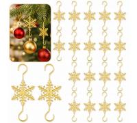 20 PCS Christmas Ornament Hooks, Gold Ornament Hooks for Christmas Trees | Gold Snowflake Ornament Hangers, Metal Snowflake Hook for Small Ornaments Christmas Tree Decoration