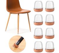 20 Pcs Clear Extra Small Chair Leg Floor Protectors for Hardwood Floors, Round Rubber Chair Leg Caps with Felt, Furniture Leg Feet Covers Protect Floors from Scratches Reduce Noise (Fit 0.5"-0.8")