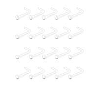 20 PCS Clear Nose Studs Retainers L Shaped Nose Bone Stud Piercing 20G Flat Top Invisible Screw Acrylic Nose Ring Piercing