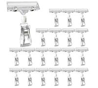 20 PCS Clear Rotating Sign Holder, Double Sided Sign Clips, Plastic Clip-On Price Tag Clip, Shelf Label Holder for Retail Shelves, Cards, Baskets, Merchandise Display and Store, Supermarket