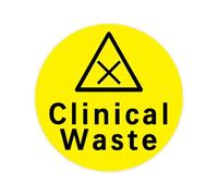 20 Pcs Clinical Waste Warning Stickers Self Adhesive Vinyl Stickers for Bin Signage (100mm)