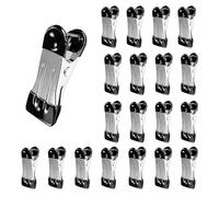 20 Pcs Clothes Pegs,Stainless Steel Clothes Pegs,Black Stainless Steel Peg