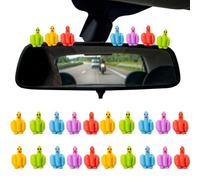 20 PCS Colorful Luminous Soot Sprites Car Decor Set,Rearview Mirror and Dashboard Accessories for Cute Anime Theme Interior Decor, Cute Anime Decor for Car Rearview Mirror. (middle finger)