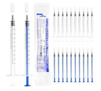20 Pcs Colostrum Syringe 1ml Colostrum Collection Kit 1ml Syringes with Cap No Needle Plastic Small Syringes for Refilling and Measuring Liquids Scientific Labs Feeding Pets(Blue + White)