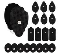 20 Pcs Combo Electrodes Pads for Tens Unit, Reusable Self-Adhesive Latex-Free Non-Irritating Replacement Patches with Standard 3.5mm Snap-on Connector, Compatible with Belifu, Brilnurse TENS, Black