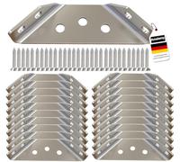 20 PCS Corner Bracket, Stainless Steel Angle Brackets for Wood with 84 PCS Screws, Metal Universal Furniture Corner Connector, Trapeziform Fastener Corner Braces for Furniture Fixation