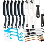 20 PCS Crevice Cleaning Brush Set - Multi-Purpose Hard Bristle Brushes for Deep Cleaning Kitchen, Bathroom, Grout, Sink, Cup, Blender, Corners, Tight Spaces