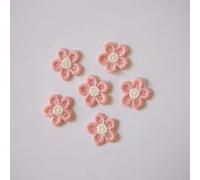 20 Pcs Crochet Flowers Applique 28mm Embroidery Applique Sewing Flowers Cloth Patches Knitted Patches Sewing on Clothes, Hats, Jeans(pink)