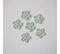 20 Pcs Crochet Flowers Applique 28mm Embroidery Applique Sewing Flowers Cloth Patches Knitted Patches Sewing on Clothes, Hats, Jeans(green)