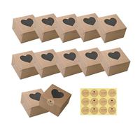 20 Pcs Cupcake Boxes Single Cupcake Boxes Individual Cake Boxes Love Window with 24 Stickers Bakery Pastry Boxes for Desserts Pastries Cookies Small Cakes Candy Pies & Gifts