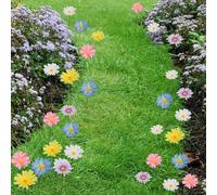 20 Pcs Daisy Flower Garden Stakes Decor Mother's Day Metal Daisy Flower Garden Stakes Iron Crafts, Hand Forged Plant Pick Water Proof Metal Flower Stick Décor for Patio, Lawn, Yard Decorations
