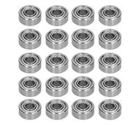 20 Pcs Deep Groove Ball Bearing Double Sealed, Steel Ball Bearing for Engineering Equipments, Low Friction High Speed Radial Support, Dust Proof Bearing for Gearbox Motor Household (3600-0410-0004)