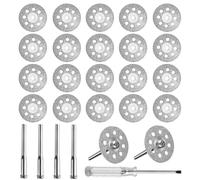 20 Pcs Diamond Cutting Wheel Cut Off Discs for Dremel Diamond Cutting Discs(22 mm) for Dremel Rotary Tool Accessories, Metal Stone Glass Cuttings Discs Disks, with 4 Pcs 3mm Mandrels, 1 Screwdriver