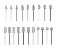 20 PCS Diamond Grinding Bit Set 1/8" Shank Grit 50 Stone Carving Set Wear Resistant Diamond Burr Bits for Rotary Tools Engraving Grinding Polishing on Glass Ceramic Metal