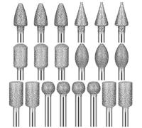 20 Pcs Diamond Grinding Burr Bit Set for Rotary Tool, 1/8" Shank 120-Grit Diamond Grinding Drill Bit, Rotary Tool Accessories for Stone Glass Ceramic Metal Polish Carve Engrave