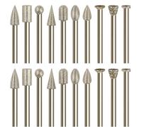 20 Pcs Diamond Grinding Burr Set 80 Grit Stone Carving Set Diamond Burr Bits with 1/8 Inch Shank for Stone Ceramic Glass Ceramics Carving Polishing