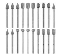 20 Pcs Diamond Grinding Drill Bit for Dremel Carving Bit Set Rotary Burr Sanding Tool Accessories with 1/8 Inch Shank Stone Wood Carving Kit for Stone Glass Ceramics Grinding Polish Engravin Sharpener