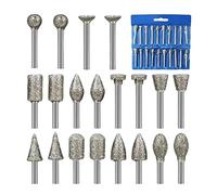 20 Pcs Diamond Grinding Head Set - 3mm Shank Rotary Tools Stone Carving 70g