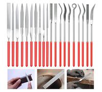 20 PCS Diamond Needle File Set, 3x140mm Mini Needle Jewelry File Set, Mini Modelling Diamond Files for Metal Plastic Glass Wood Jewelry Rough Carving