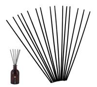 20 Pcs Diffuser Sticks, 30CM Natural Wood Rattan Essential Oil Aroma Diffusers ECO-friendly Extra Long 4 mm Thick Black Replacement Refill Stick, Fragrance Diffuser Refills for SPA Bedroom Home