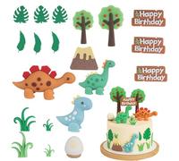 20 Pcs Dinosaur Cake Toppers - Dinosaur Theme Cake Decorations, Wild Animal Cake Toppers, 3D Dinosaurs Egg, Dinosaur Birthday Decorations, for Baby Birthday, Theme Party