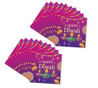 20 Pcs Diwali Napkins Decorations,Disposable Cocktail Serviettes Set Table Plates Decor,for Indian House Dinner Tableware Party Birthday Wedding Event Happy Festival of Lights Theme Decoration 33cm