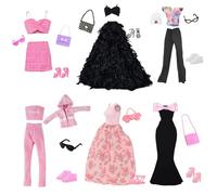20 Pcs Doll Clothes and Accessories Dolls, 6 Fashion Clothes Party Dresses Princess Dress Little Fragrance Casual Set 6 Pairs of Shoes 8 Accessories for 11.5 inch Girl Doll