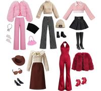 20 Pcs Dolls Clothes and Accessories，Include 5 Fashion Sets，Clothes, dresses, shoes, sunglasses, hats, necklaces,for 11.5 Inch Girl Dolls