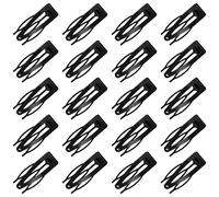 20 Pcs Double Grip Metal Snap Hair Clips for Women/Girls,Small Barrettes for Thin/Fine/Short Hair,Strong Hold Hair Accessories, (Black)
