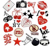 20 PCS Downtown Girl Iron on Patches Cool Trendy Y2K Aesthetic Embroidered Applique Patches for Jackets Vests Coat Uniforms Jeans Dress Hat Backpacks Pants Clothes DIY Decoration Bags