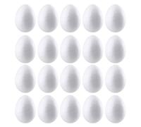 20 Pcs Easter Foam Eggs, Unpainted Foams-Eggs Set, Artificial Fake Eggs, White Foams-Eggs Decorations Ornaments for Easter-Egg-Hunt, Home Decor, Easter Arts & Craft, Painting Activities White 4 cm