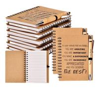 20 PCS Employee Appreciation Gifts Inspirational Spiral Notebooks Motivational Bamboo Ballpoint Pens Thank You Gift for Coworkers Christmas Gifts Nurse Teacher Student Friends Volunteer Office
