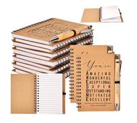 20 PCS Employee Appreciation Gifts Inspirational Spiral Notebooks Motivational Bamboo Ballpoint Pens Thank You Gift for Coworkers Christmas Gifts Nurse Teacher Student Friends Volunteer Office