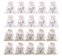 20 PCS Empty Lavender Bags to Fill Sachet Empty Bags White Drawstring Cotton Storage Pouch Dried Packaging Bag for Lavender Spice Herbs Dried Flowers Jewellery Wedding