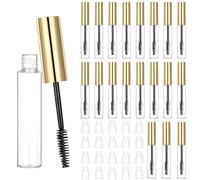 20 Pcs Empty Mascara Tube and Wand With 20 Leak-proof Caps, Eyelash Cream Container Bottle, for Castor Oil, Gold
