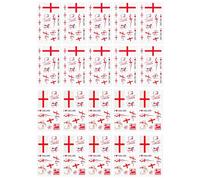 20 PCS England Flag Theme Temporary Tattoo Transfer Stickers St Georges Flag Football Remembrance Day Decorations Two Styles for Fans Sports Teams and Families Supporters